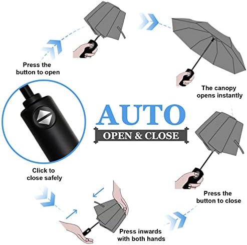 Vicloon Automatic Umbrella Windproof, Compact Travel Folding Umbrellas, UV Blocked Umbrella, Portable Umbrellas Compact Foldable Lightweight Design and High Wind Resistance - Image 7