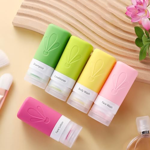 INSFIT Travel Bottles for Toiletries, CAA Approved 2oz Travel Size Containers, BPA Free Leak Proof Squeezable Silicone Tubes for Shampoo Conditioner Lotion Soap with Labels - Image 5