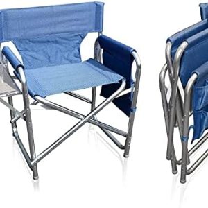 Strong Sturdy Portable Travel Sports Directors Chair with Pockets & Table