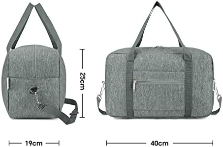 for Ryanair Airlines Cabin Bag 40X20X25 Underseat Foldable Travel Duffel Bag Holdall Tote Carry on Luggage Overnight for Women and Men 20L (Grey (with Shoulder Strap)) - Image 7