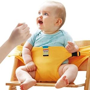 Lychee Baby Dining Chair Safety Seats with Straps, Toddler High Chair Harness Belt, Portable Feeding Booster Seat Strap for Travel/Home/Restaurants/Shopping (Yellow)