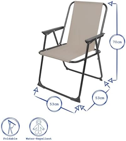 Harbour Housewares Folding Beach Deck Chairs - Red Stripe - Pack of 2 - Metal Outdoor Patio Seat Lightweight Portable Deck Chair for Picnic, Garden, Camping, Fishing - Image 3