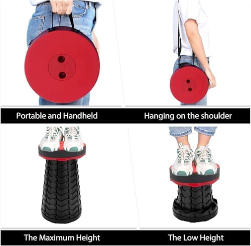 Portable Folding Stool for Camping Outdoor - Max Load Capacity 396 LBs - LUXJET Small Folding Chair for Hiking, Fishing, Travel (Red) - Image 7