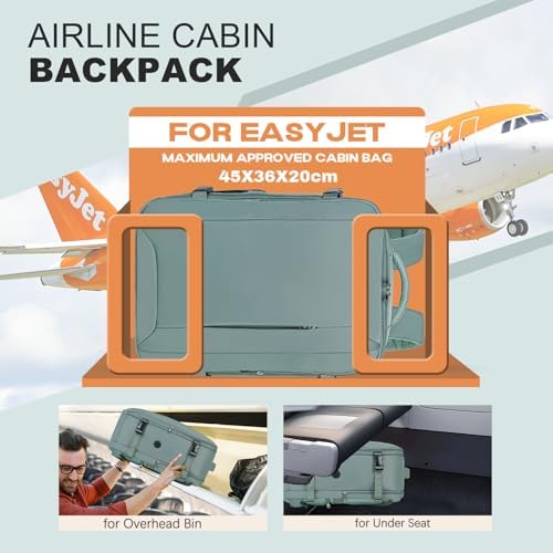 for Easyjet Cabin Bag 45x36x20, Travel Backpack with TSA Approved Clear Bag, Carry-ons Cabin Backpack for Travelling Underseat Cabin Bag Laptop Backpacks Luggage Set - Image 2
