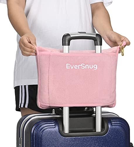 EverSnug Travel Blanket and Pillow - Premium Soft 2 in 1 Airplane Blanket with Soft Bag Pillowcase, Hand Luggage Belt and Backpack Clip (Light Pink) - Image 4