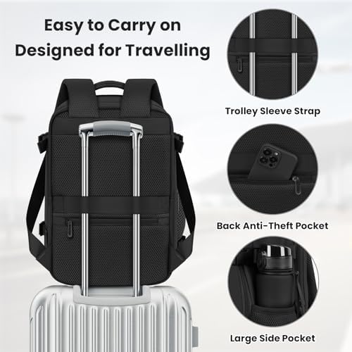 Cabin Bags 40×20×25 for Ryanair Underseat Carry-ons Travel Backpack Hand Luggage Bag Cabin Size 20L Flight Rucksack Casual Daypack School Office Backpack Fit 14 Inch Laptop-Black - Image 5