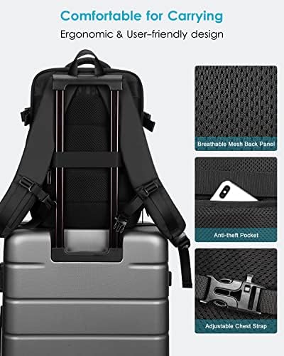HOMIEE Carry on Travel Backpack Cabin Size, Expandable 30 40L Flight Approved Cabin Bag Hand Luggage Suitcase Backpacks Fit 15.6 Inch Laptop, Anti Theft Casual Daypack Water Resistant Hiking Rucksacks - Image 5