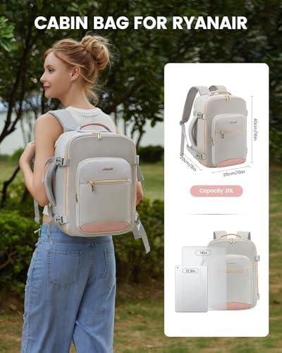 LOVEVOOK Ryanair Cabin Bags 40x20x25 Underseat Travel Bag Backpack 20L, Carry-Ons Hand Luggage Bag for Ryan Air Plane, Womens Small Under Seat Rucksack for Travelling - Image 5