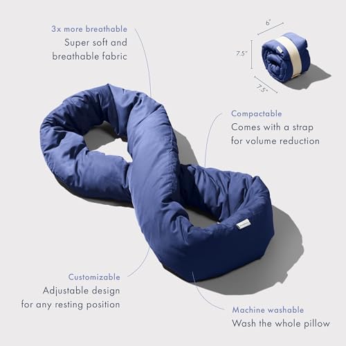 Huzi Infinity Pillow - Travel Neck Pillow - Versatile Soft 360 Support Scarf - Machine Washable - Home Travel Flight Road Trips (Navy) - Image 3
