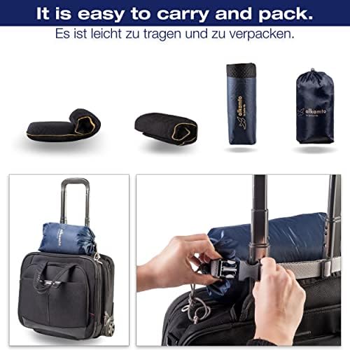 Travel Pillow - Ergonomic Neck Support Memory Foam with Temperature-Regulating Pillowcase - Includes Extra Cotton Cover and Carry Bag (15,7 x 10,6 x 3,9 In - Black + Extra Cover) - Image 3