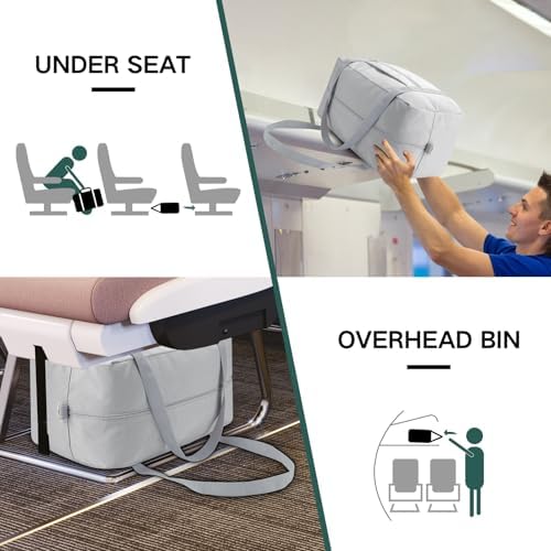 for Ryanair Cabin Bags 40x20x25 Underseat Travel Bag Small Hand Luggage Bag Tote Carry On Duffle Bag Gym Beach Overnight Flight Bag Weekend Bags for Women Men,Beige(with Shoulder Strap) - Image 5