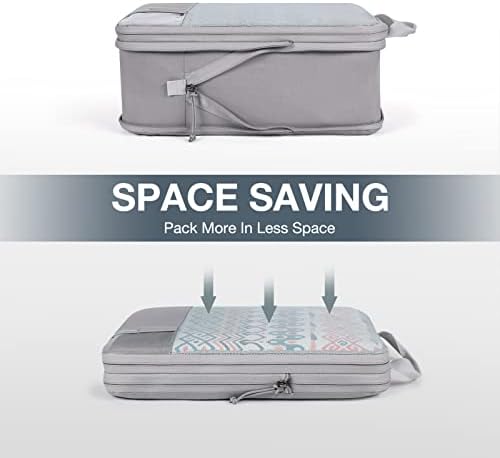 BAGSMART 2/4/6-Piece Compression Packing Cubes Set for Suitcases Backpack, Travel Organisers Bags for Luggage, Holiday Travel Essentials Accessories, Grey - Image 2