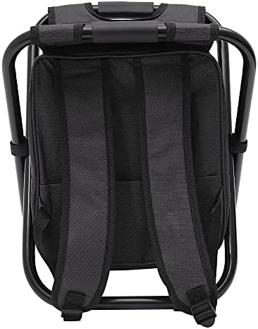 Folding Camping Chair Stool Oxford Fabric Waterproof Folding Camping Chair Fishing Tackle Seat Table Bag Compact Lightweight Bag for Outdoor Fishing Travel Hiking Beach ravelling Subway (Black) - Image 5