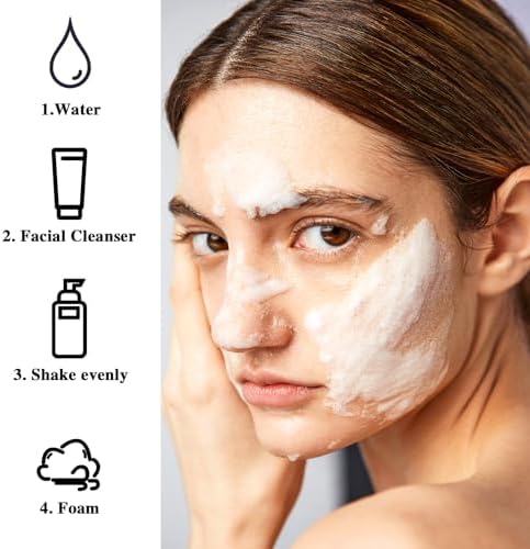 2 Pack Foam Pump Bottle Travel Small Size Mousse Foam Soap Dispenser Mini Empty Clear Plastic Foaming Soap Dispenser Refillable Pump Containers for Face Wash Lash Shampoo Skin Care 50 ml/1.7 oz - Image 4