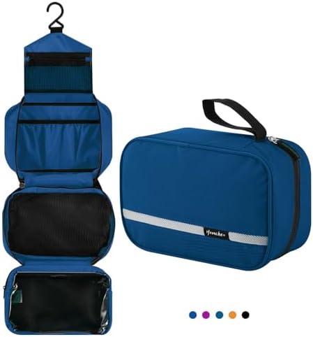 Hanging Travel Toiletry Bag, Waterproof Folding Portable Cosmetic Bag, Wash Bag for Men and Women (M, Blue) - Image 7