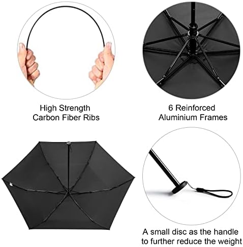 G4Free Travel Folding Umbrella Compact Ultralight Carbon Fiber Super Slim Small Mini UV Sun Umbrellas - Weighs Only 4 oz - Image 5