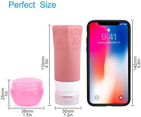 PYJR 8 Piece Travel Bottle Set, Anti-Leak Portable Travel Bottle, TSA Approved Cosmetic Container for Shampoo, Shower Gel, Solar Oil, Lotion., 8 Pieces, PYJR - Image 2