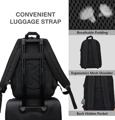 Large Carry-on Travel Laptop Backpack with USB Charging Port For Men and Women, Classic Backpack for College, Work Bag, Travel Backpacks - Image 9