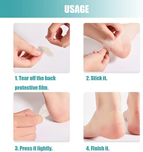 20 Pack Invisible Blister Plasters - Hydrocolloid Blister Cushion Gel, Waterproof for Heel & Skin, Faster Healing Wound - Image 4