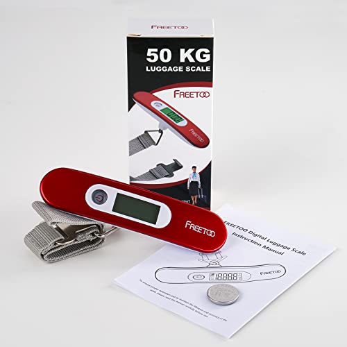 FREETOO Luggage Scale Portable Digital Weight Scale for Travel Suitcase Weigher with Tare Function 110 Lb/ 50Kg Capacity Red - Image 13