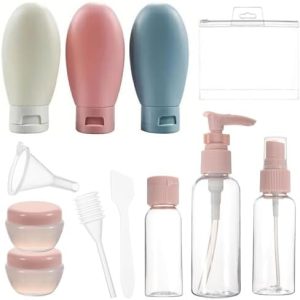 11pcs/Set Travel Bottle Set - Leak-Proof Silicone Toiletry Containers for Shampoo, Conditioner, Lotion - Refillable Travel Accessories with Clear Bag