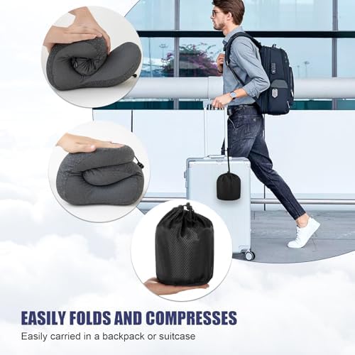 Travel Pillow for Airplane, Neck Pillow for Travel, Memory Foam Travel Neck Pillow for Adults, Soft & Lightweight Flight Pillow, Ergonomic Neck Cushion With Carry Bag - Image 8