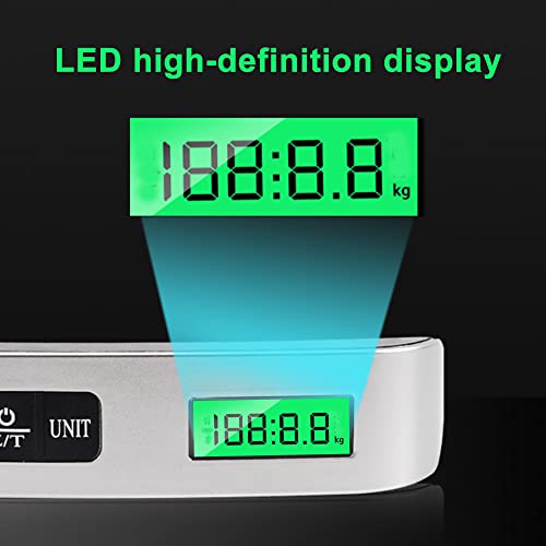Travel Luggage Scale, Digital Luggage Weighing Scales for Suitcase with Temperature Reading 50 Kg Capacity (Silver) - Image 3