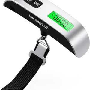 Digital Luggage Scale, Portable Luggage Weight Scale, Hanging Suitcase Weigher for Travel, Suitcase Scale with Temperature Measurement Function 110 lb/ 50KG Capacity