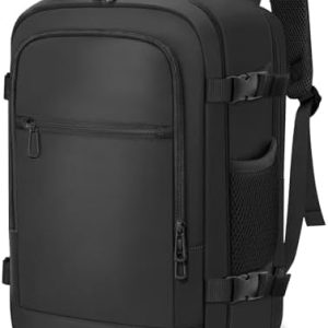 for Ryanair Cabin Bags 40x20x25 Underseat Travel Backpack Carry-Ons Hand Luggage Cabin Bag Size 20L, Daypack School Office Bag with USB Port, Trolley Sleeve, Anti Theft Pocket - Black