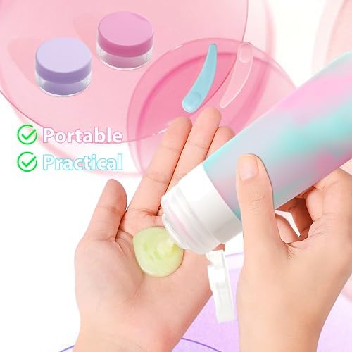 HEYMKGO Travel Bottles for Toiletries, 24 Pack Refillable Silicone Travel Containers Set, Leak-proof Squeezable Travel Toiletry Bottle Kit for Shampoo Conditioner Lotion Shower Gel - TSA Approved - Image 4