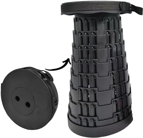 Portable Folding Stool Lightweight More Sturdy with Load Capacity 180KG, Retractable Plastic Foldable Collapsible Stool for Camping Fishing Hiking BBQ Outdoors Indoors Kitchen - Image 3