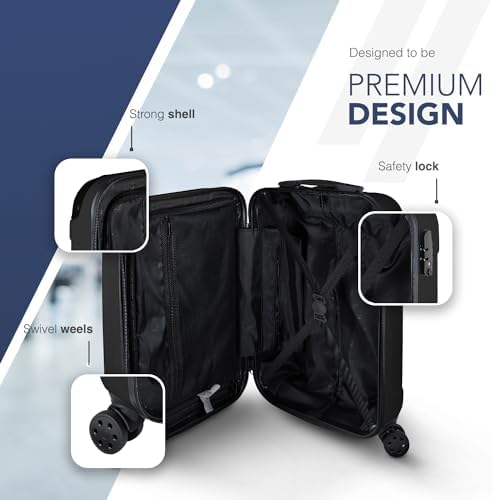 LUGG 20 Inch Skywander Lightweight Travel Cabin Bag - Carry On Approved Suitcase, ABS Shell Protection, Water Resistant & Safe Locking System - Easyjet Overhead Compliant (55x20x35cm) - Image 3