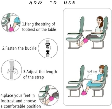 Airplane Footrest - Best Travel Essential, Airplane Travel Accessories, No Clashing Foot Hammock & Portable Plane Leg Rest, Provides Relaxation and Comfortable for Long Flight - Image 6