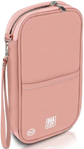 BOACAY Family Passport Holder, RFID Travel Wallet for Women & Men, Document Organiser, Holiday Essentials & Waterproof Cover for Tickets, Money, Cards
