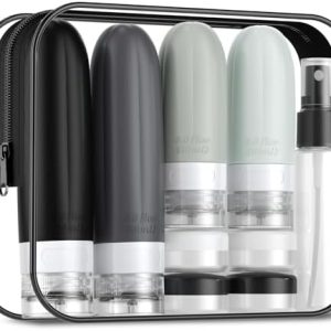 Gemice 16 Pack Travel Bottles Set, CAA Approved Leak Proof Silicone Squeezable Containers for Toiletries, Refillable Accessories 60ml 90ml for Conditioner, Shampoo, Lotion & Body Wash (BPA Free)