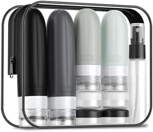 Gemice 16 Pack Travel Bottles Set, CAA Approved Leak Proof Silicone Squeezable Containers for Toiletries, Refillable Accessories 60ml 90ml for Conditioner, Shampoo, Lotion & Body Wash (BPA Free)