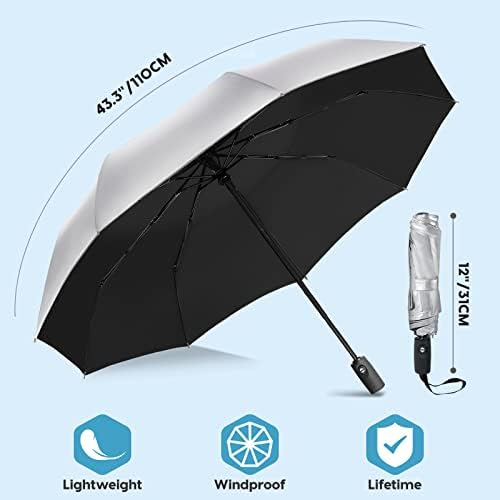 ZOMAKE Compact Umbrella with UPF 50+ UV Protection, Auto Open/Close, Silver Coating, Travel Umbrella for Men & Women - Image 3