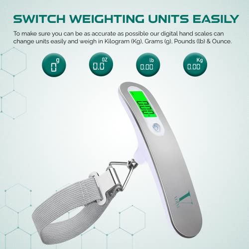 Precise Digital Luggage Scale with 110lb/50Kg Capacity – Portable Suitcase Weighing Scales | Accurate Luggage Scales for Suitcases | Heavy Duty Weighing Scales for Luggage | Travel Accessories - Image 4