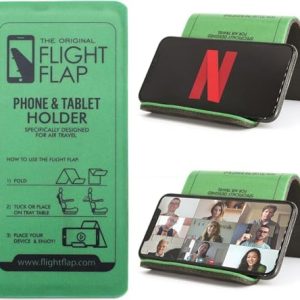 Airplane Phone Holder - Foldable Plane Phone Stand for Travel - Flexible Mobile Stand for Desk & Bed - Flight Mobile Holder Desk - Accessories Travel Essentials For Flying (Green)
