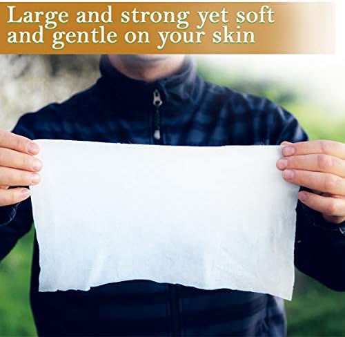 Large Body Wet Wipes Biodegradable - No Rinse Bath Or Shower Bamboo Wipe - Gym, Travel, Camping, Backpacking, Hiking, Pets, Festival Essentials/Accessories, 32 Wipes(8"X12"/20X30CM) - Image 3