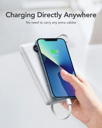 VRURC 10000mAh Power Bank With Built in Cables,USB C Battery Pack Portable Charger with 5 Outputs 2 Inputs Powerbank LED Display compatible with iPhone 14 13 12 Samsung S21 S20 Xiaomi iPad - Image 9