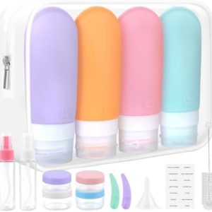 16 Pack Travel Bottles for Toiletries,Etopgo Leak Proof Refillable Silicone Travel Containers Squeezable Trip Accessories for Shampoo Conditioner Lotion Body Wash