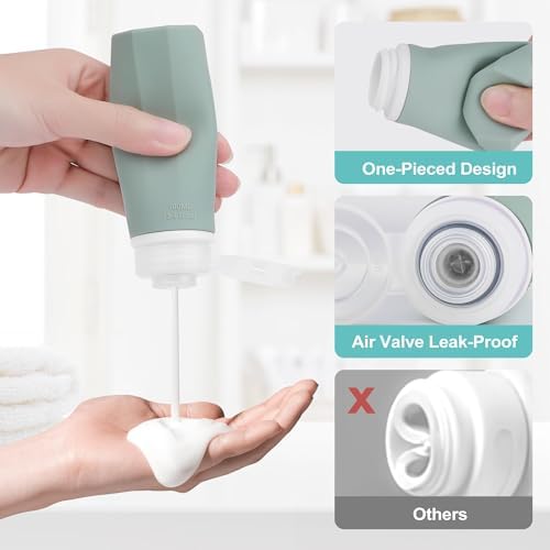 Opret 100ml Silicone Travel Bottles for Toiletries, 4 Pcs Leak Proof Portable Travel Container Refillable Squeezable 3.4oz for Shampoos and Conditioner, BPA Free and TSA Approved - Image 4