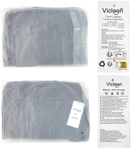 Vicloon Travel Organiser Packing Bags, 6 PCS Packing Cubes Set for Clothes Luggage Organizers Storage Bags (Gray) - Image 8