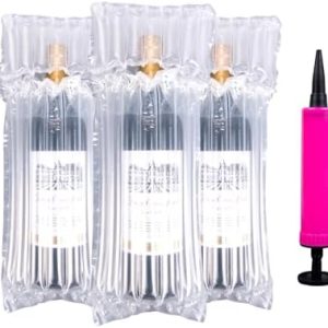 11pcs Wine Bottle Protectors,Bubble Wrap Bags,Inflatable Column Packaging Air Bags, Wine Bags Wine Bottle Packaging, Reusable for Luggage, Airplane, Travel, Transport Inflatable Bag, with Free Pump
