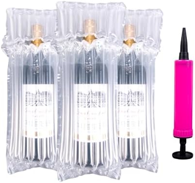 11pcs Wine Bottle Protectors,Bubble Wrap Bags,Inflatable Column Packaging Air Bags, Wine Bags Wine Bottle Packaging, Reusable for Luggage, Airplane, Travel, Transport Inflatable Bag, with Free Pump