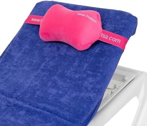 ITSA Towel Trapper | Memory Foam Travel & Beach Pillow | Sunlounger Towel Strap | Portable Pillow | Towel Gripper | Neck Support & Bum Bag (Hot Pink)