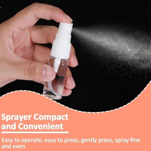 Travel Spray Bottle 0.7oz/20ml 4 Pack Small Spray Bottle Empty Spray Bottle Leak Proof Fine Mist Empty Plastic Refillable Spritz Bottle for Perfume Toners Rose Water Cosmetics - Image 3