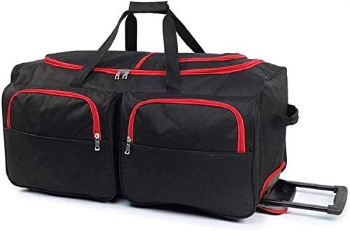 Extra Large Wheeled Holdall Suitcase Sports or Travel Bag Trolley Luggage (34", Black/Red) - Image 2