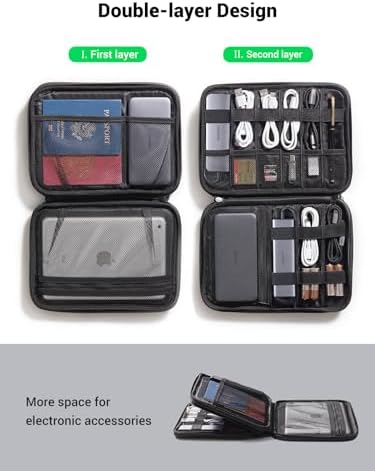 UGREEN Travel Accessories, Portable Bag Electronics Organiser Large Capacity Tech Pouch for Small Gadget USB Charging Cable Charger Adapter Power Bank Hard Drive SD Card(M) - Image 7